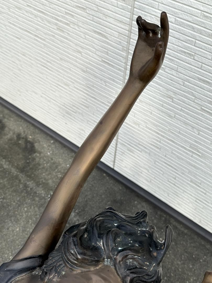 ★現地引取限定！！ 作家物 金属工芸 銅製 ブロンズ像 少女 女神 大型オブジェ