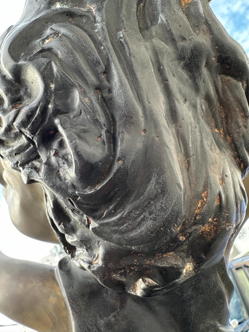 ★現地引取限定！！ 作家物 金属工芸 銅製 ブロンズ像 少女 女神 大型オブジェ