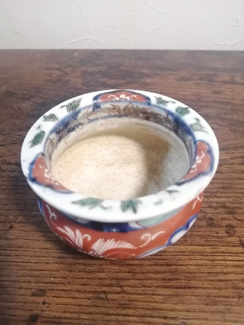 江戸中期 古伊万里 染付 色絵 三足 香炉 香道具 茶道具
