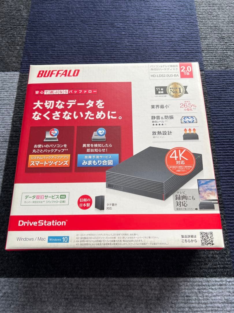 外付けハードディスク・ドライブ BUFFALO HDD 2TB HD-LDS2.0U3-BA