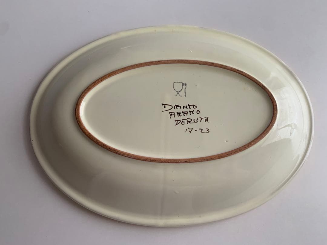 イタリアで購入　鳥と花のオーバル皿