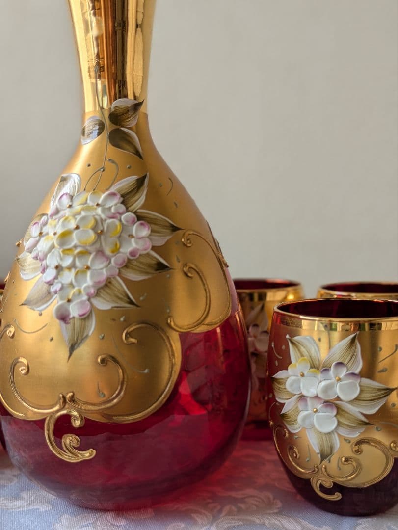 MURANO GLASS ベネチアングラス デキャンタ グラス6客