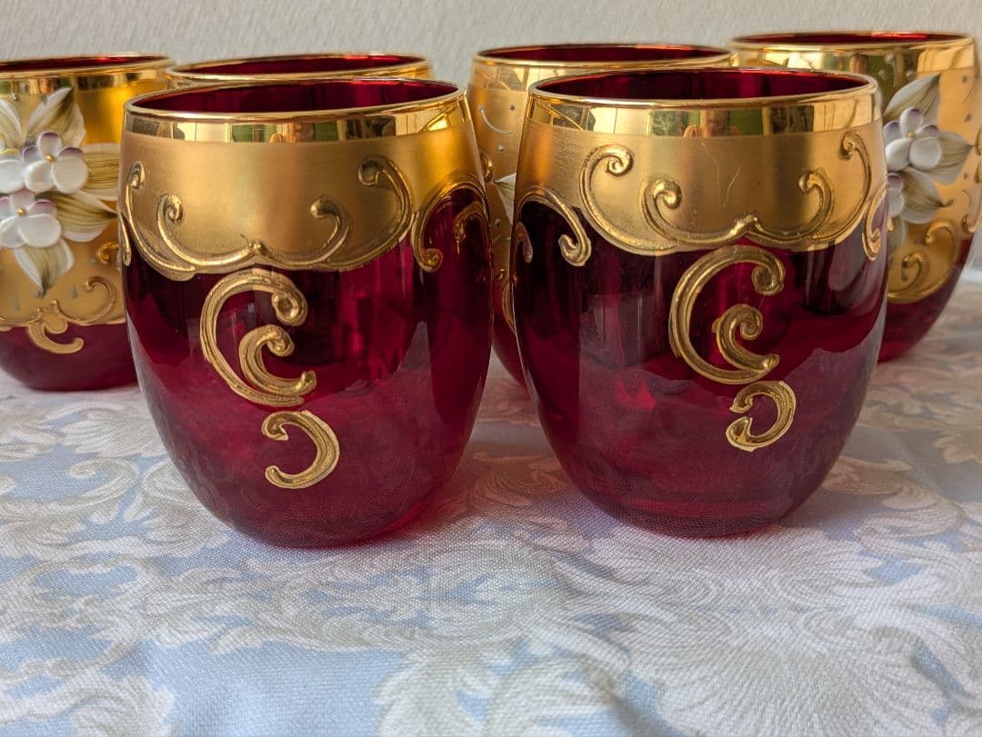 MURANO GLASS ベネチアングラス デキャンタ グラス6客