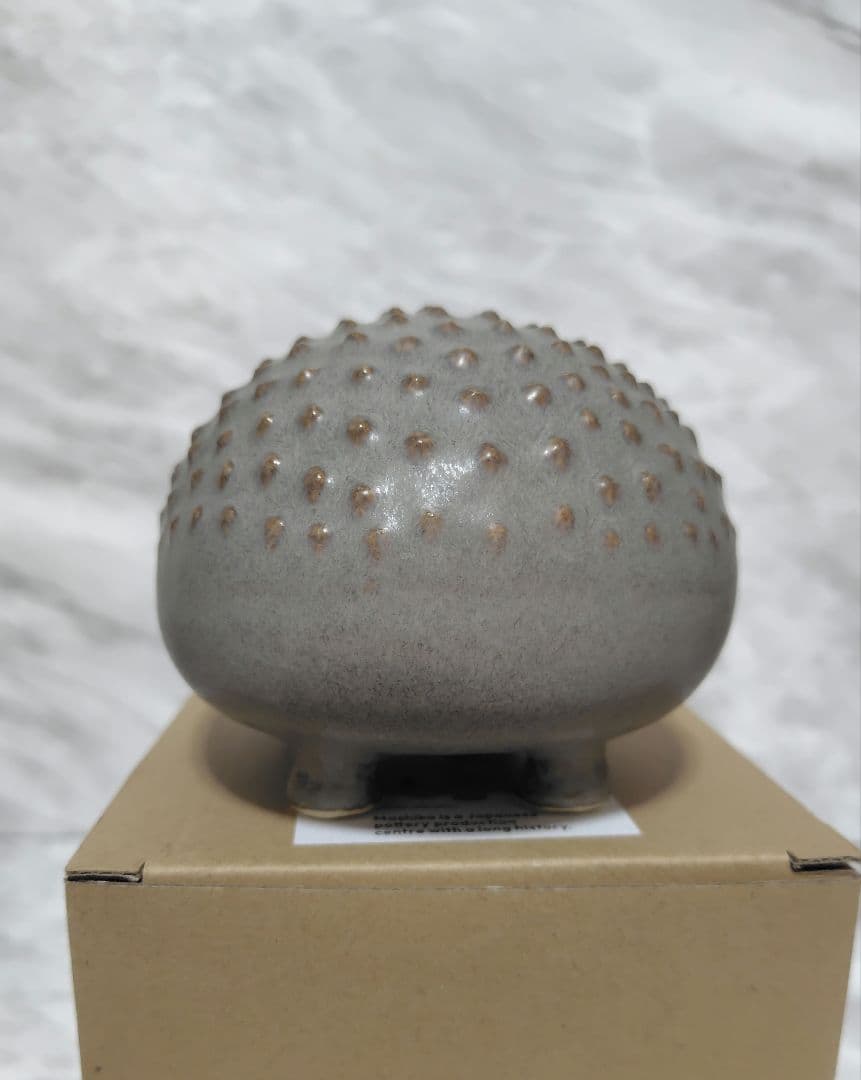 リサラーソン　にっぽんのハリネズミ。　グレー　益子焼　箱つき