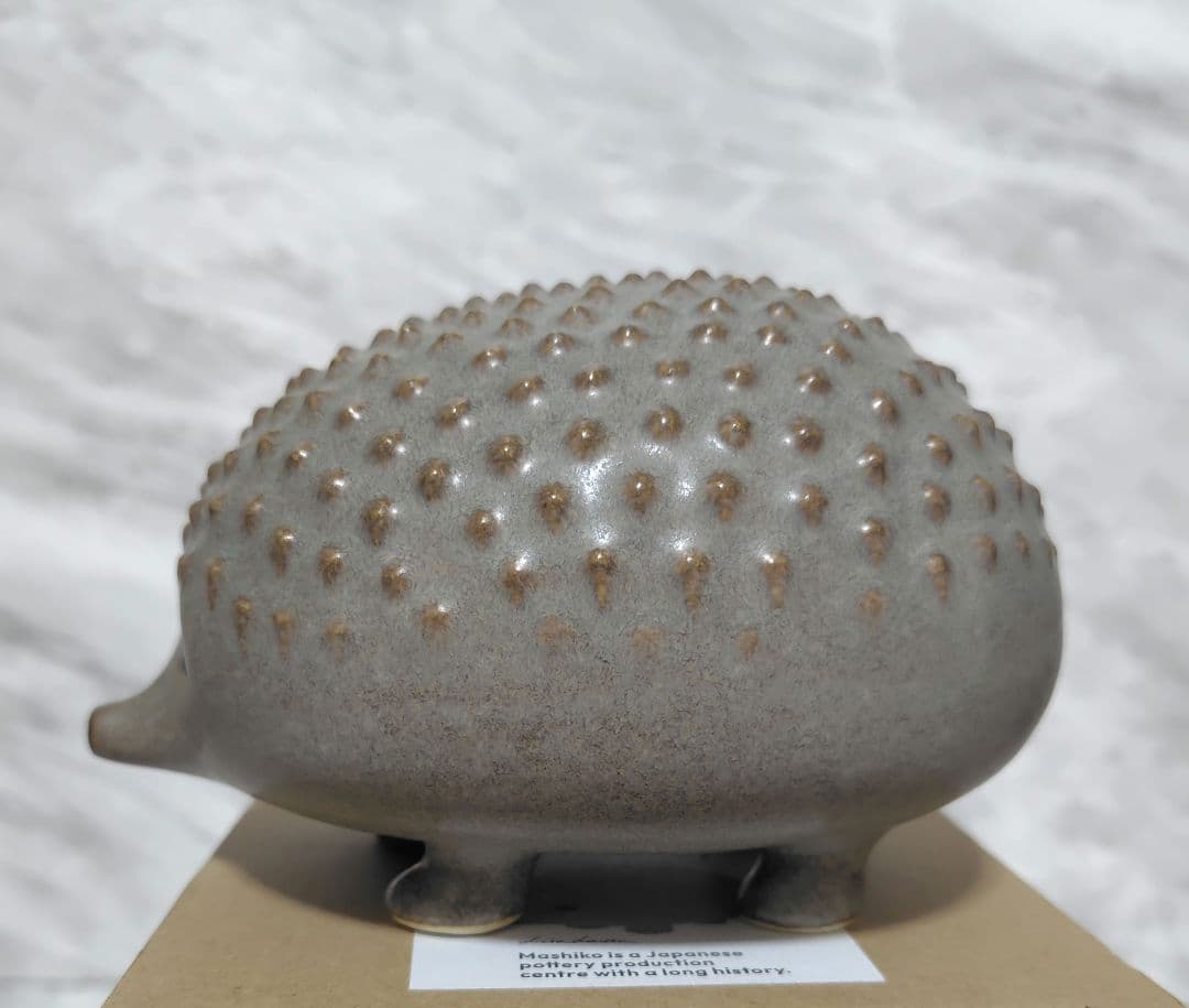 リサラーソン　にっぽんのハリネズミ。　グレー　益子焼　箱つき