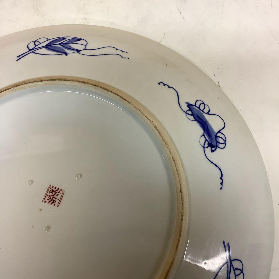 和柄古典文様大皿 飾皿 菊花松竹梅(Q-69)