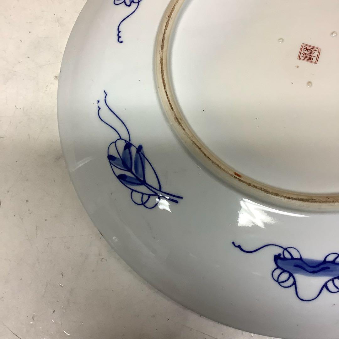 和柄古典文様大皿 飾皿 菊花松竹梅(Q-69)