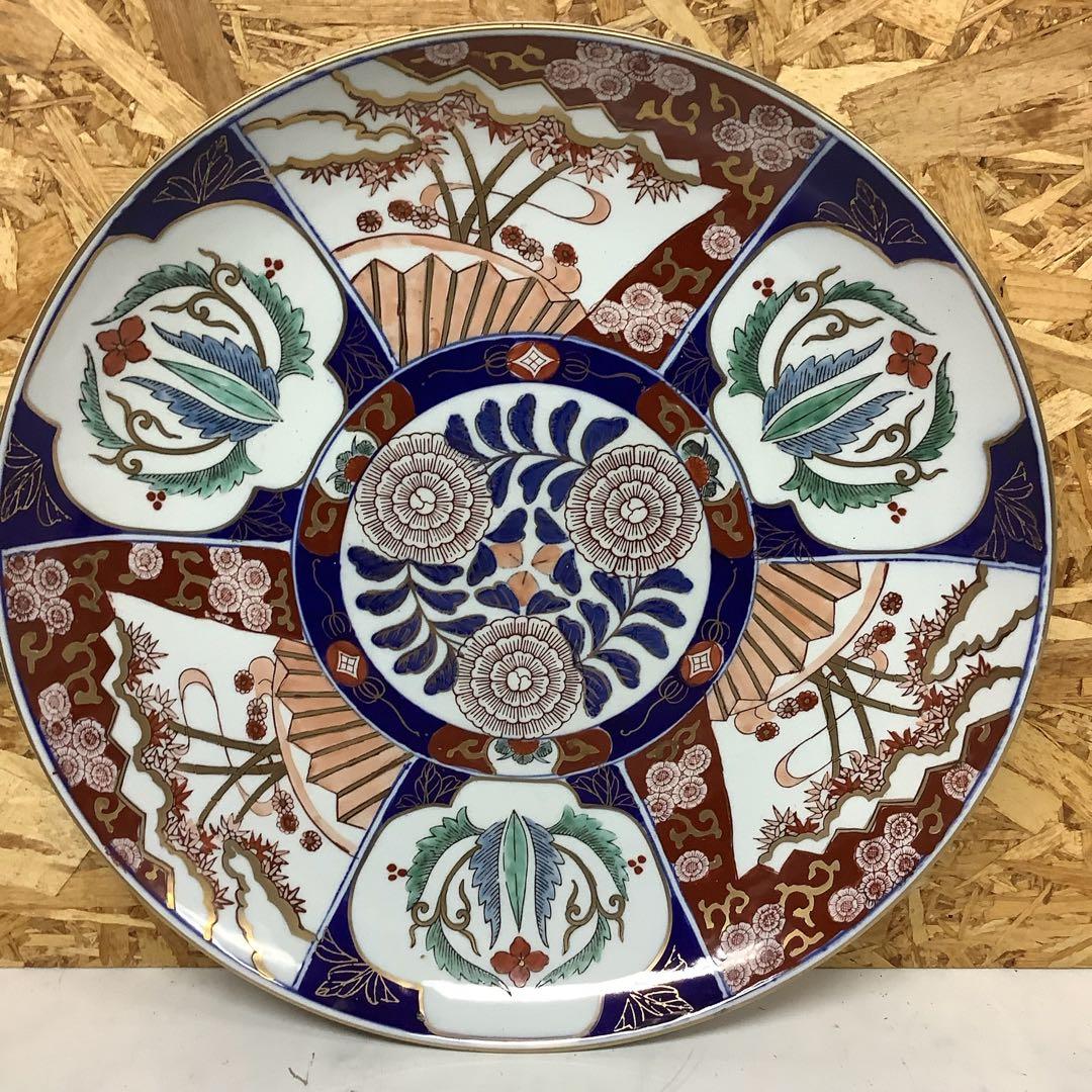 和柄古典文様大皿 飾皿 菊花松竹梅(Q-69)