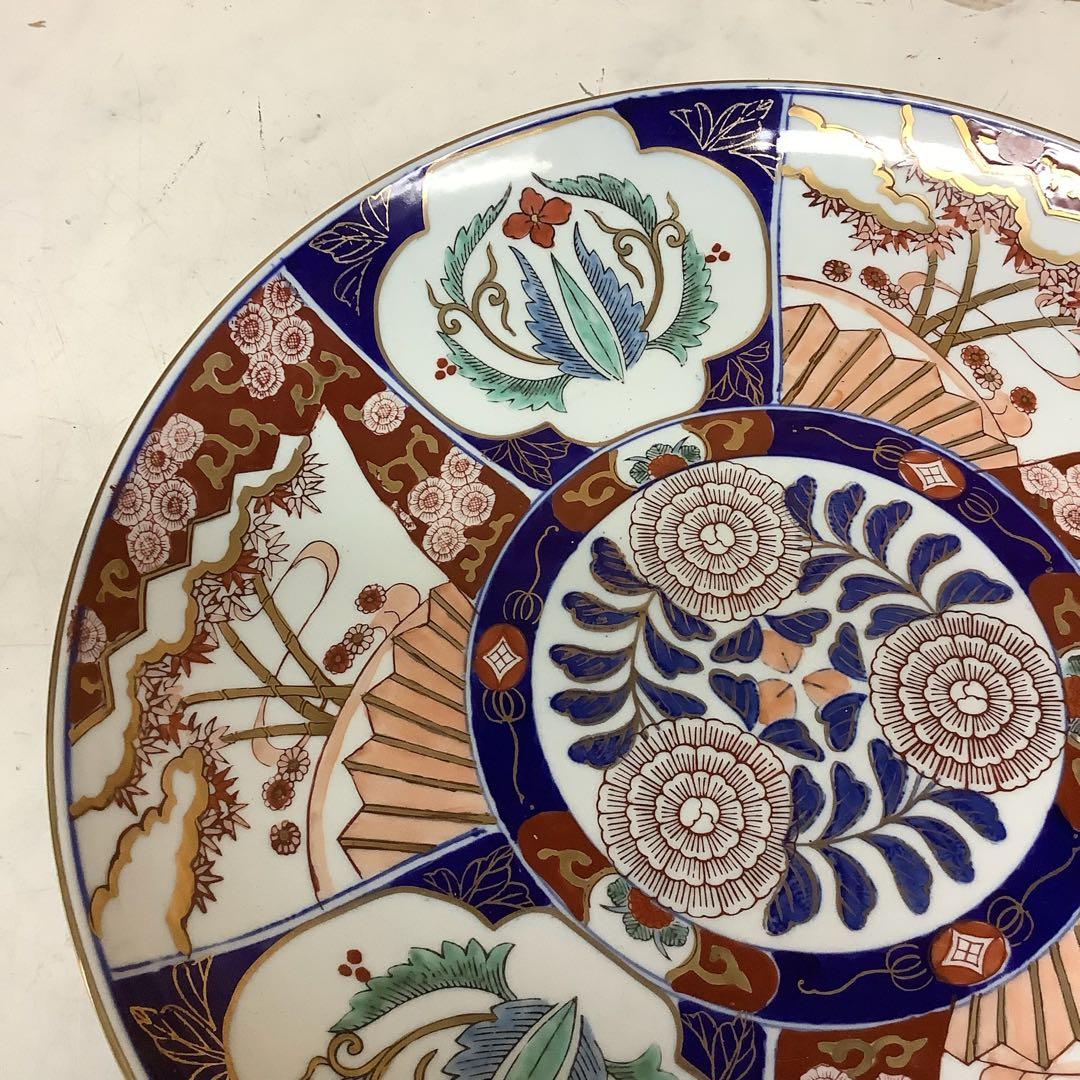 和柄古典文様大皿 飾皿 菊花松竹梅(Q-69)