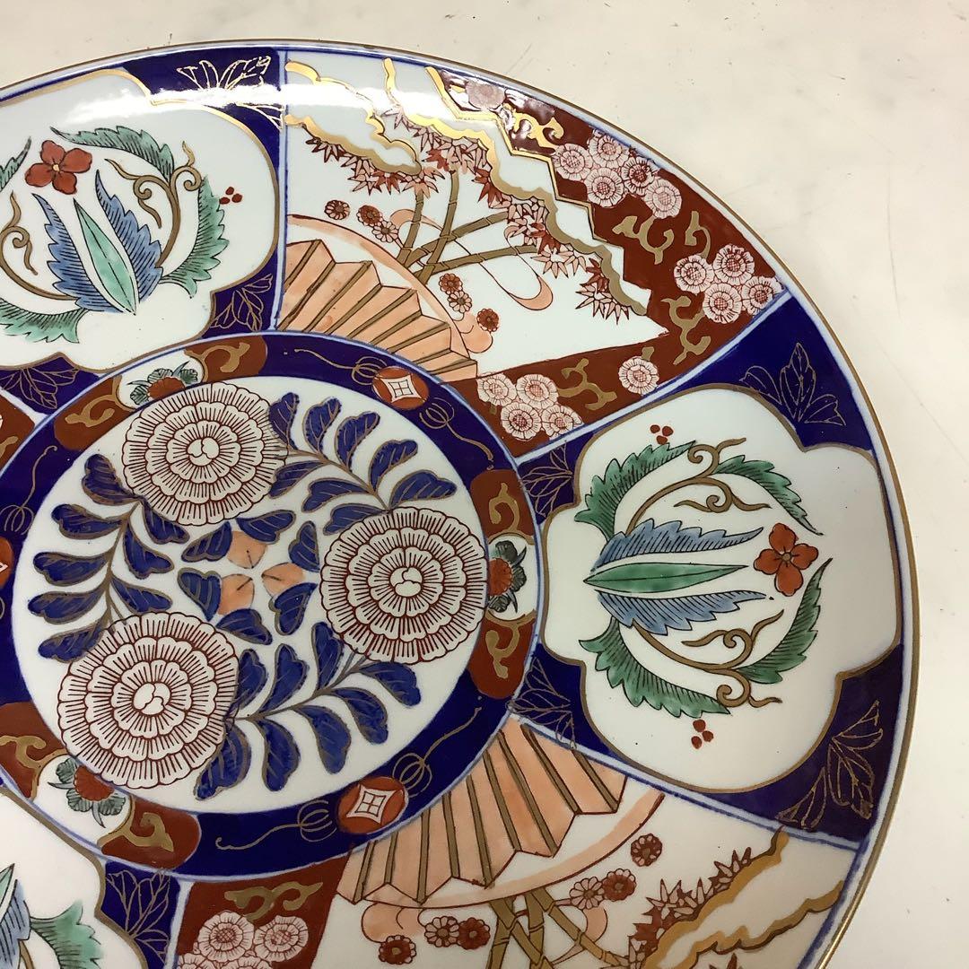 和柄古典文様大皿 飾皿 菊花松竹梅(Q-69)