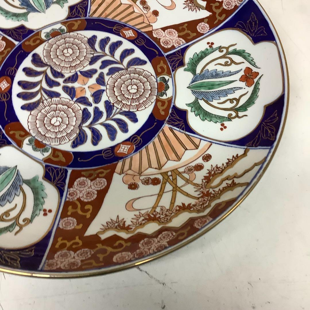 和柄古典文様大皿 飾皿 菊花松竹梅(Q-69)