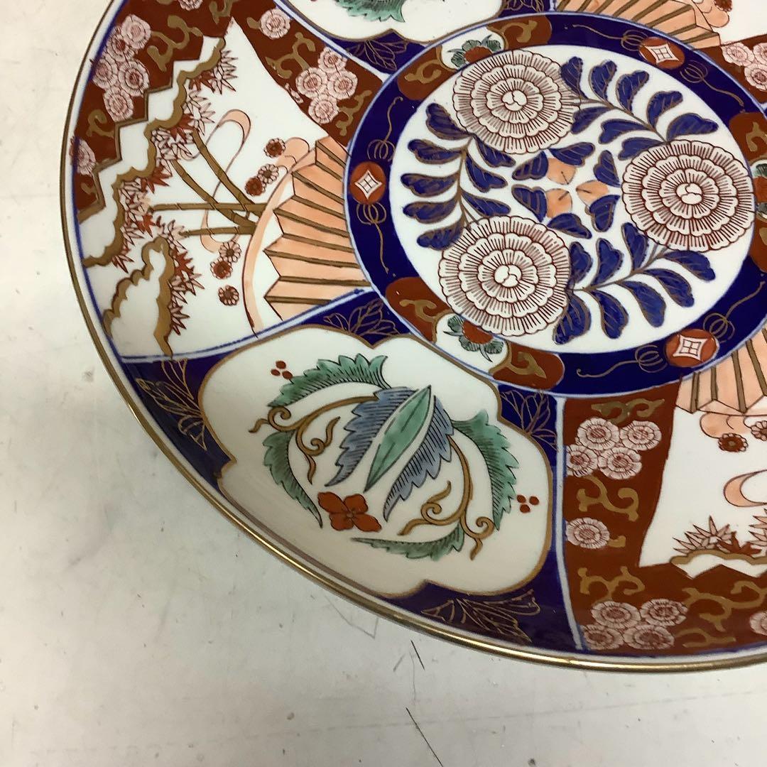 和柄古典文様大皿 飾皿 菊花松竹梅(Q-69)