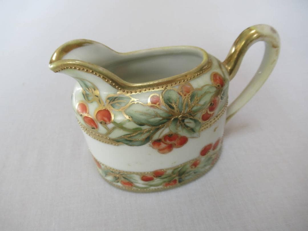 極希少美品 明治後期定価12万◆初期オールドノリタケ シュガーポット＆クリーマー