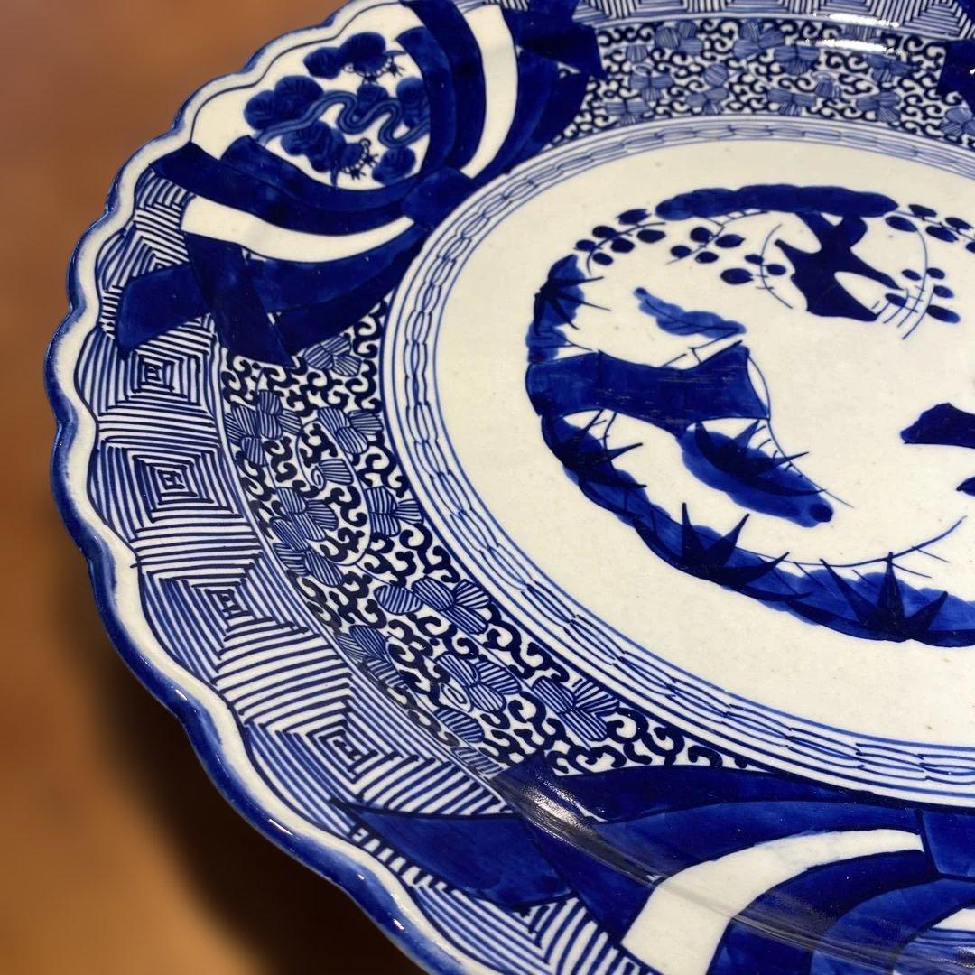 古伊万里　染付　大皿　直径45.5cm