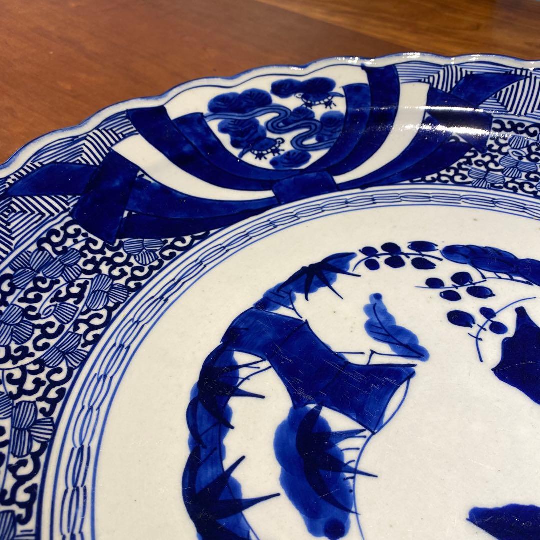 古伊万里　染付　大皿　直径45.5cm
