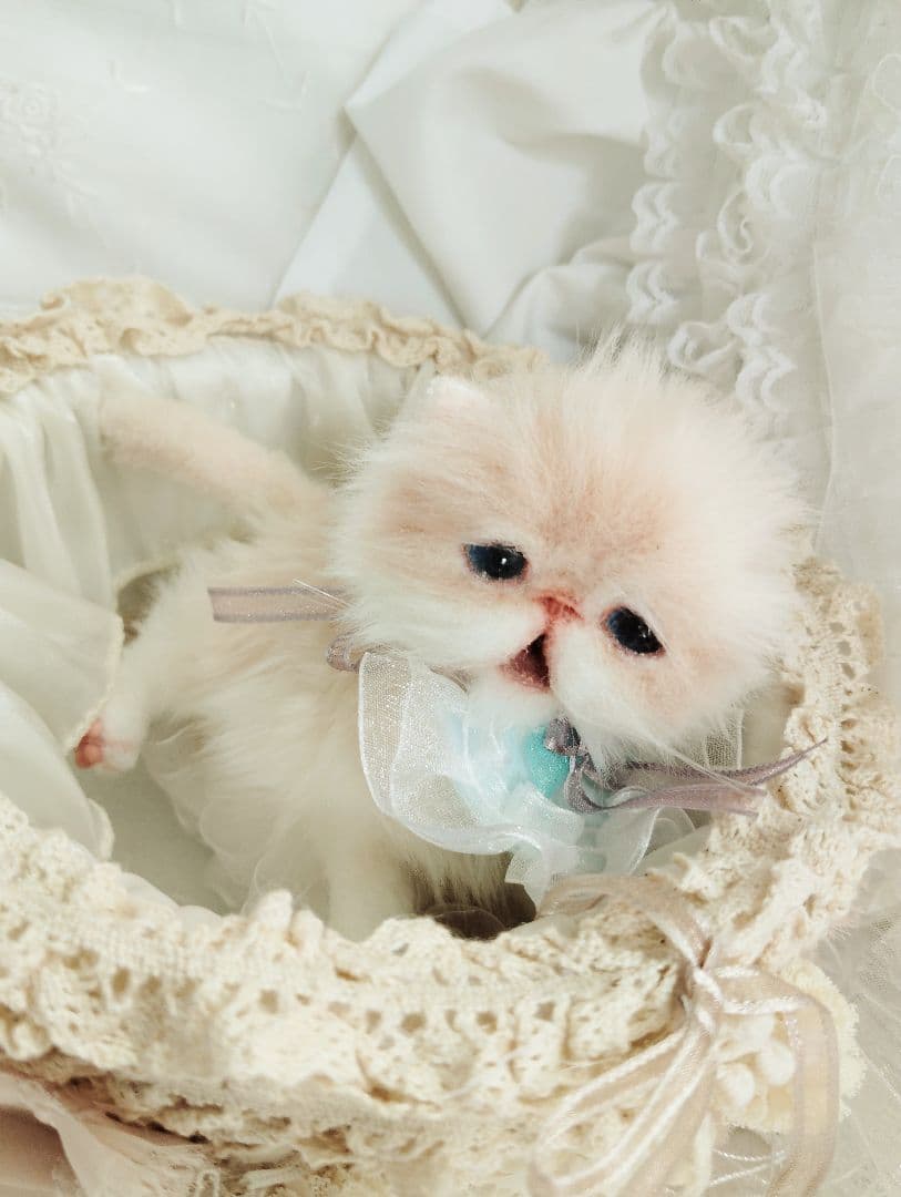 生後２週間♡双子子猫ちゃん♡お世話セット♡アートドール♡ぬいぐるみ♡