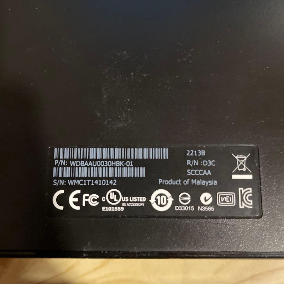 WD 3.5インチ外付けHDD 3TB WDBAAU0030HBK-01