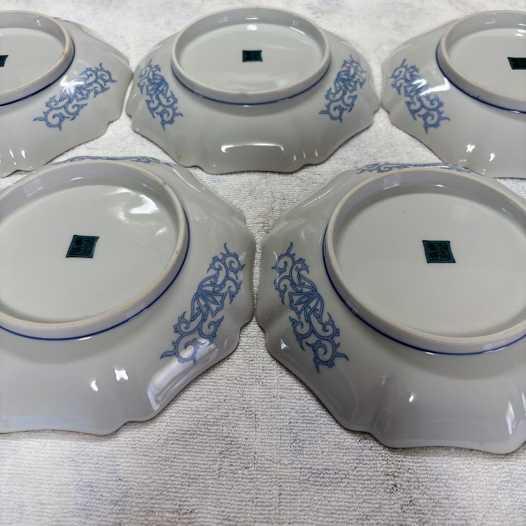 九谷焼　青郊窯　遊童図　唐子　中皿揃　6号皿揃　中皿　銘々皿　19cm