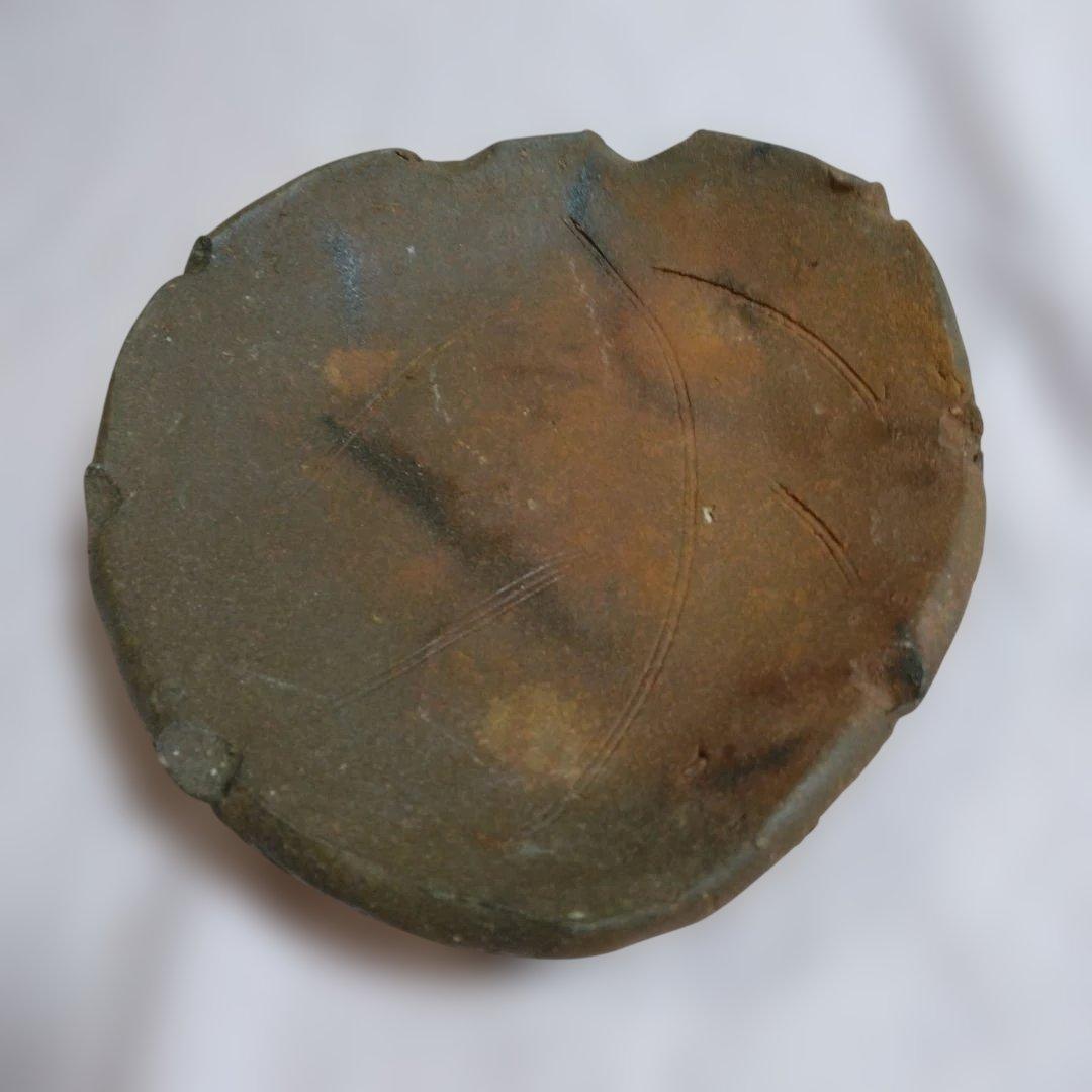 備前焼 山下譲治作　備前葉皿