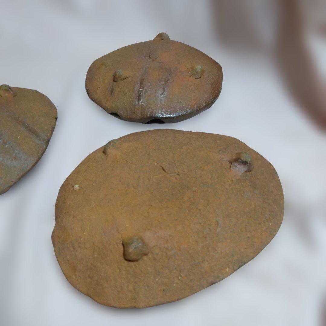 備前焼 山下譲治作　備前葉皿