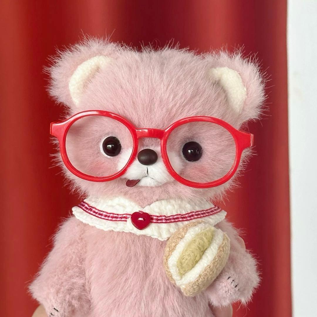 ピンク色の食いしん坊くま ぬいぐるみ アーティストベア テディベア 海外作家様