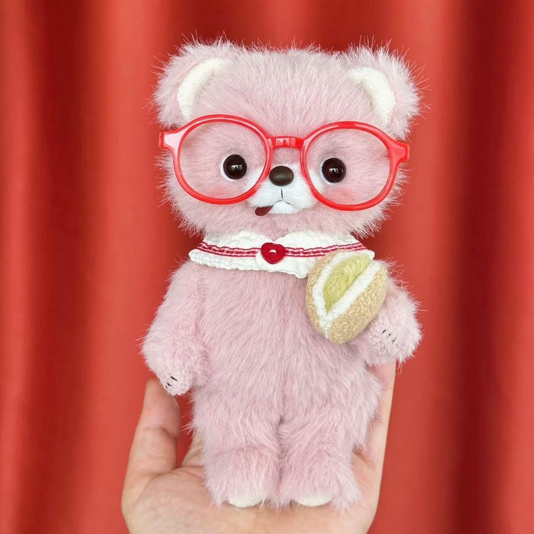 ピンク色の食いしん坊くま ぬいぐるみ アーティストベア テディベア 海外作家様