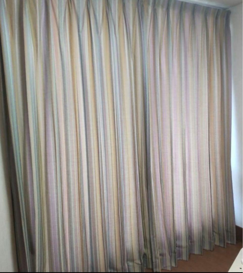 最終値下げ★オーダーカーテン★テラス窓サイズ 高さ235cm×幅107cm 2枚