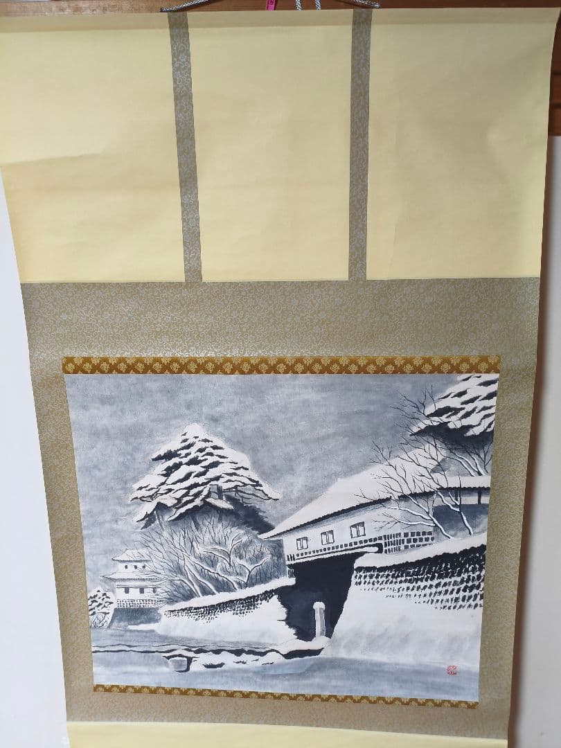 紙本 越後新発田城の雪景色 作者不詳
