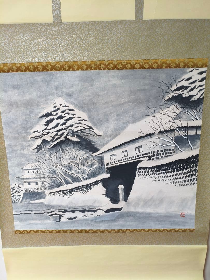 紙本 越後新発田城の雪景色 作者不詳