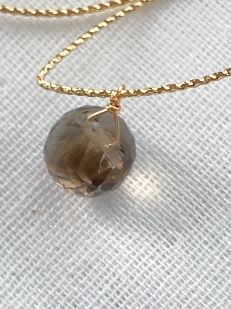 【ご予約】スモーキークォーツの一粒ワイヤーデザインピアス