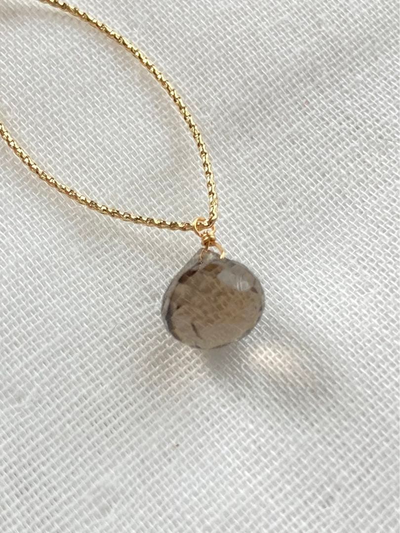 【ご予約】スモーキークォーツの一粒ワイヤーデザインピアス