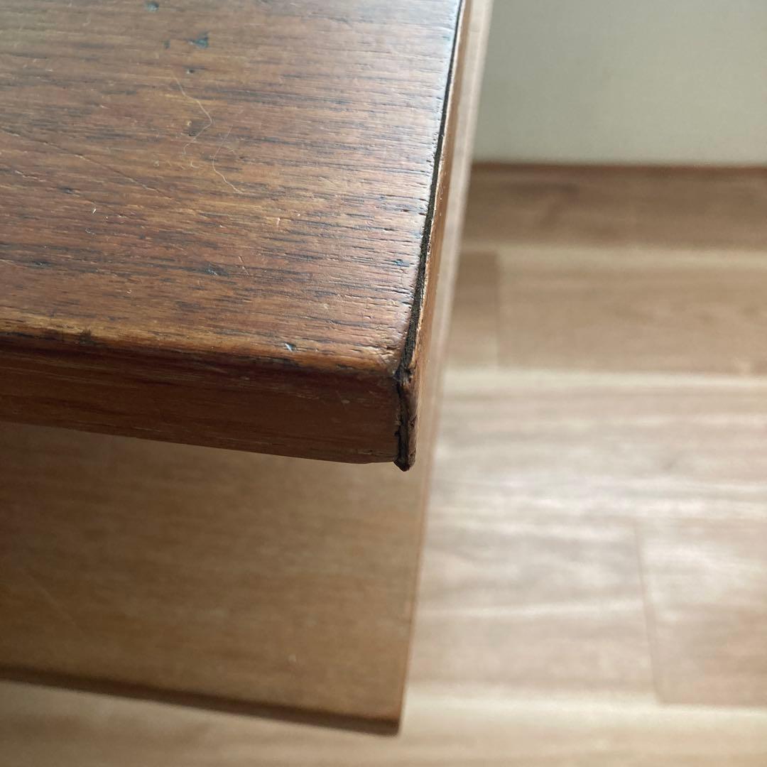 ぽんちさま専用　木製サイドテーブル 棚、扉付き ブラウン