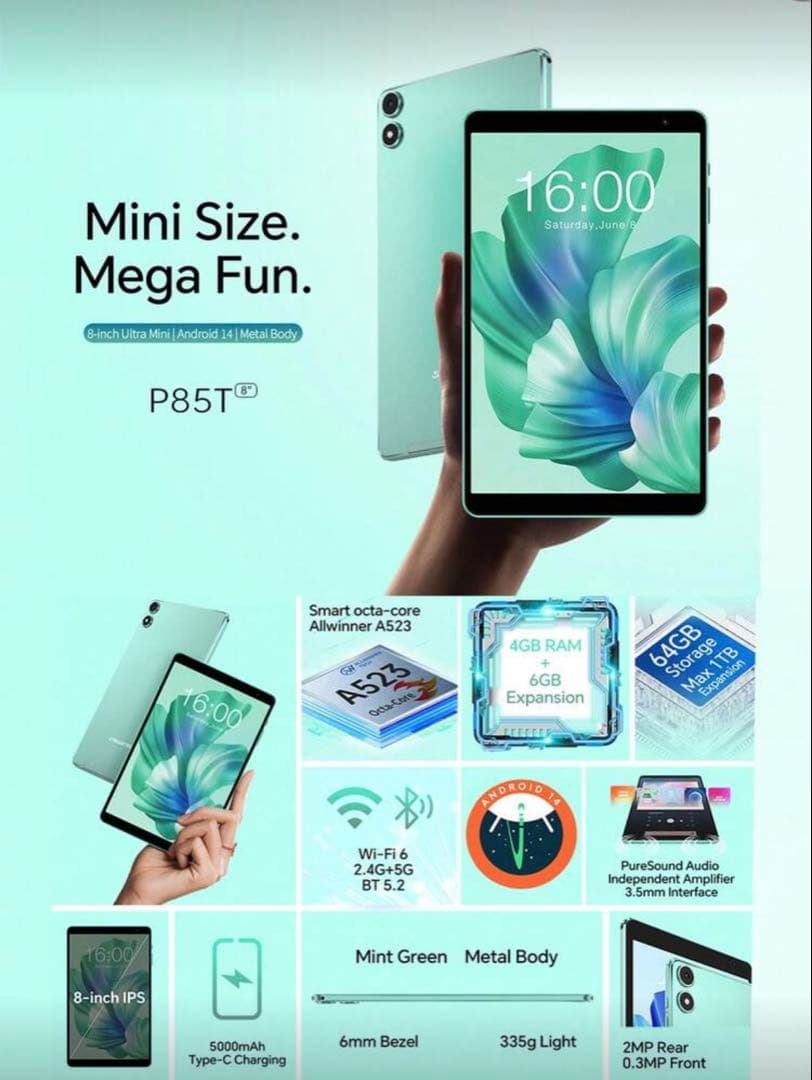 TECLAST テックラスト タブレット P85T 4GB 64GB 8インチ