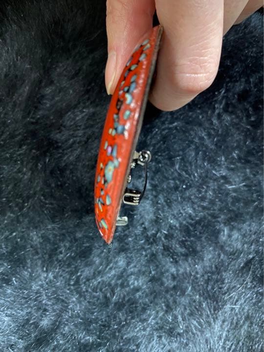 ＊値下げ＊国産漆塗り螺鈿ブローチ