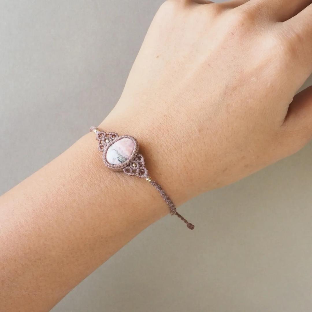 ロードクロサイト (インカローズ) マクラメ ブレスレット