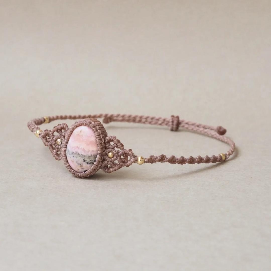 ロードクロサイト (インカローズ) マクラメ ブレスレット