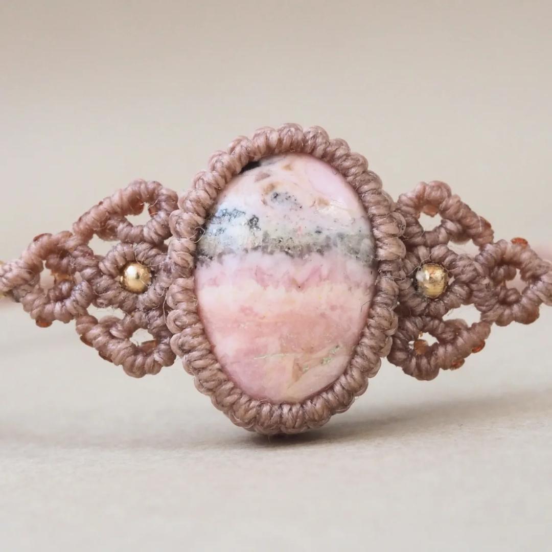 ロードクロサイト (インカローズ) マクラメ ブレスレット