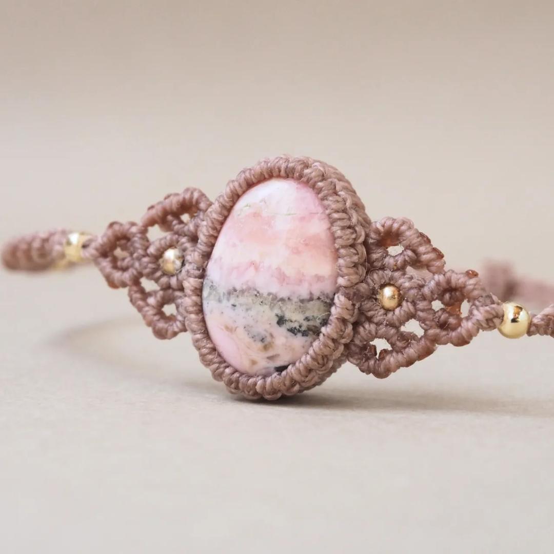 ロードクロサイト (インカローズ) マクラメ ブレスレット