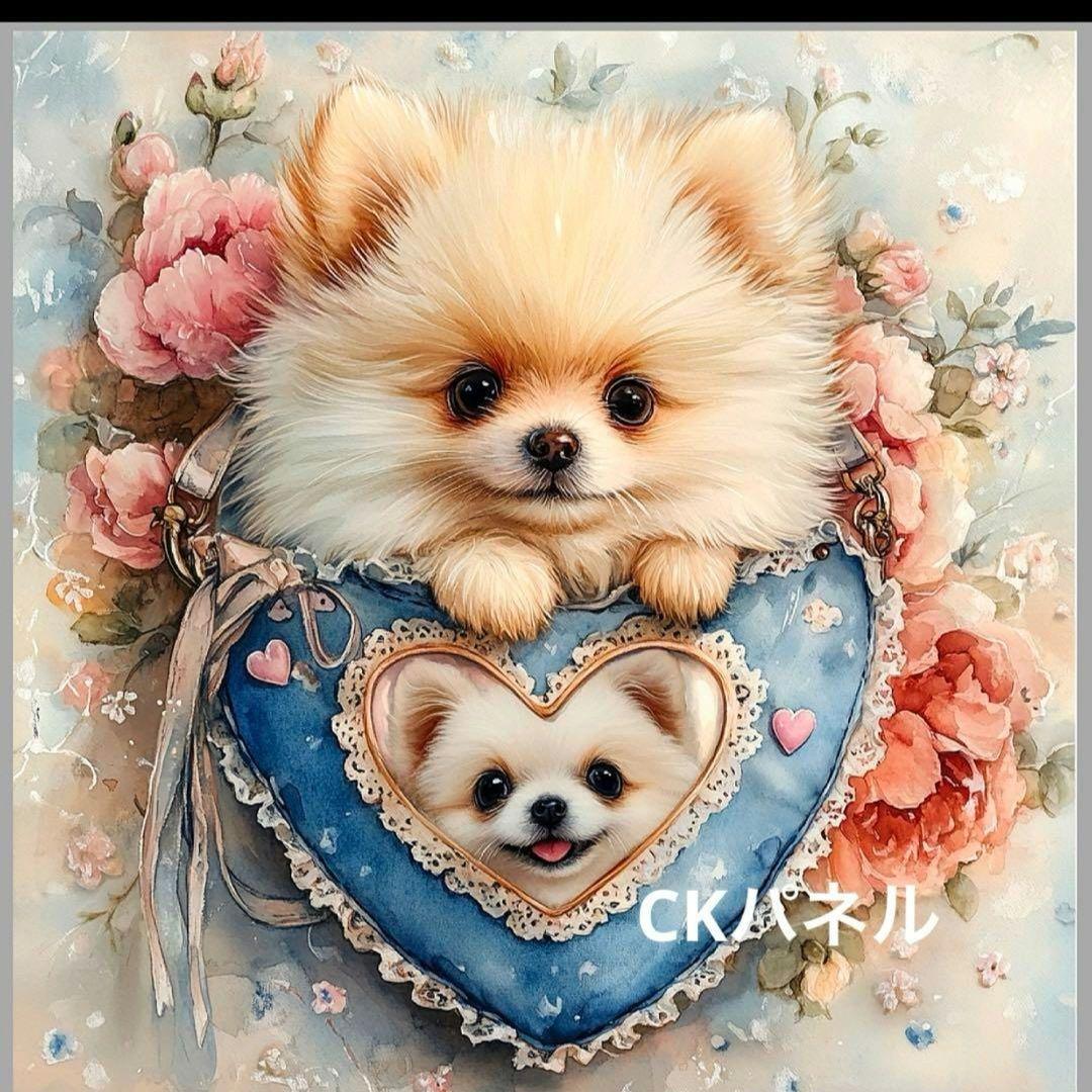 激レア限定15枚ポメラニアンパネル生地　ハンドメイド