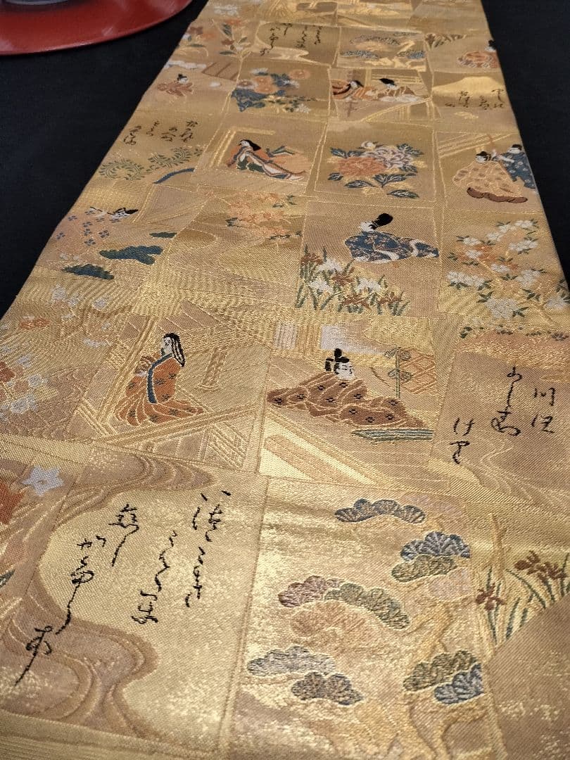 A768高級‼️全通帯‼️ひな祭り‼️袋帯テーブルランナー1m51cm