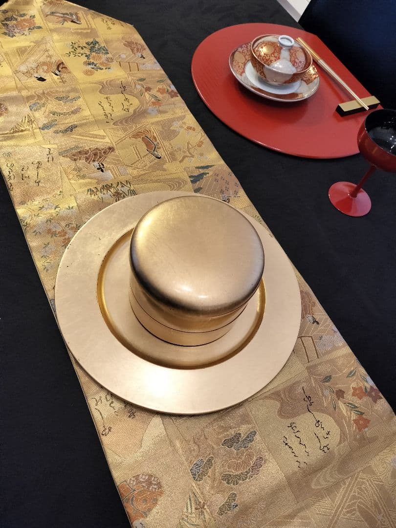 A768高級‼️全通帯‼️ひな祭り‼️袋帯テーブルランナー1m51cm