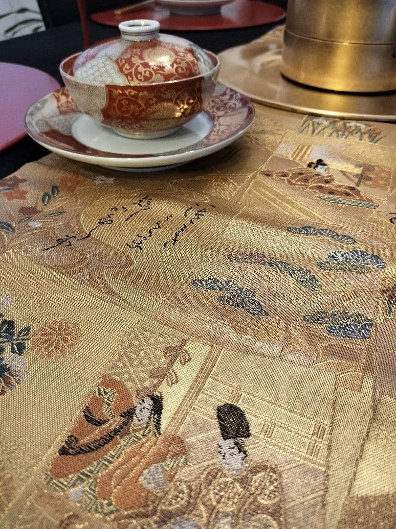 A768高級‼️全通帯‼️ひな祭り‼️袋帯テーブルランナー1m51cm