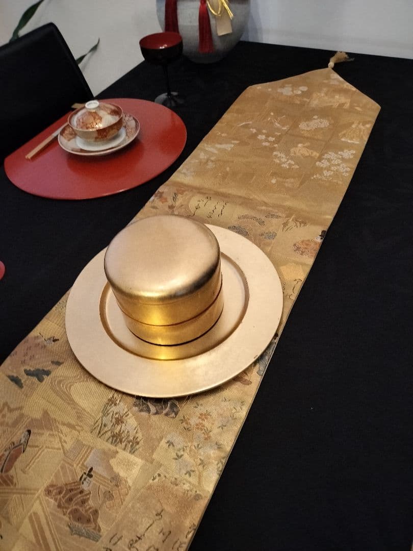 A768高級‼️全通帯‼️ひな祭り‼️袋帯テーブルランナー1m51cm