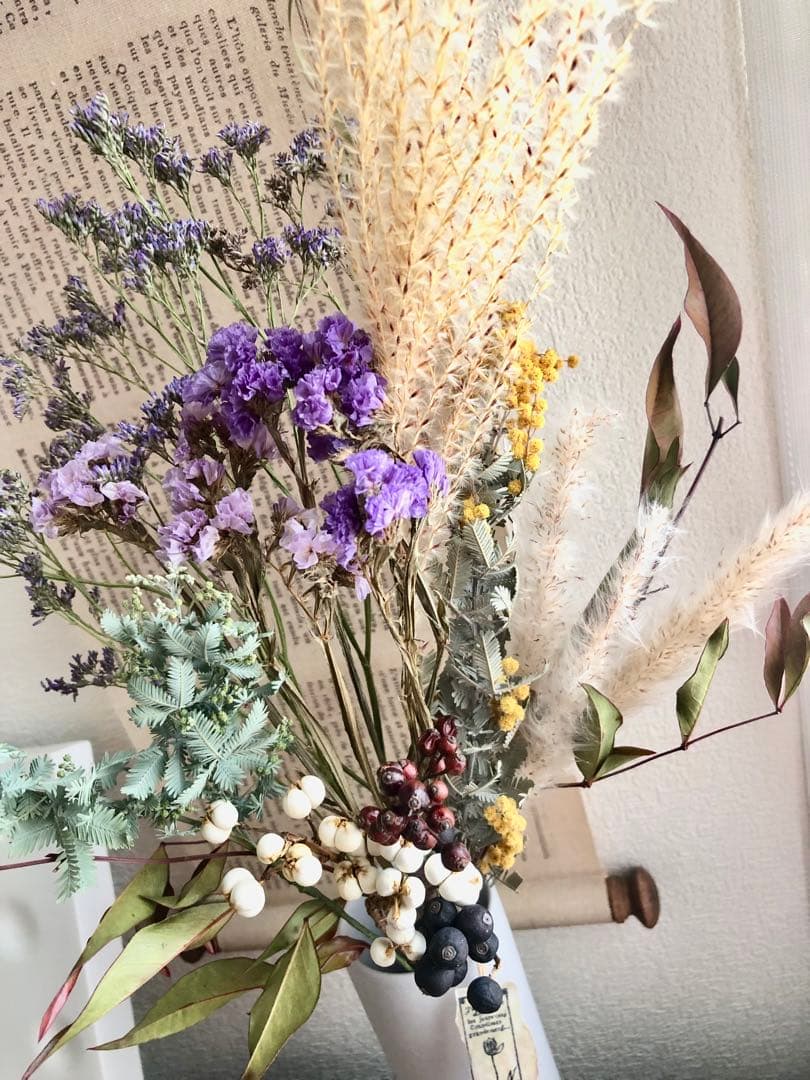 ◆和モダン◆  ミモザ　ブーケ　ドライフラワー　スワッグ　花束　インテリア雑貨
