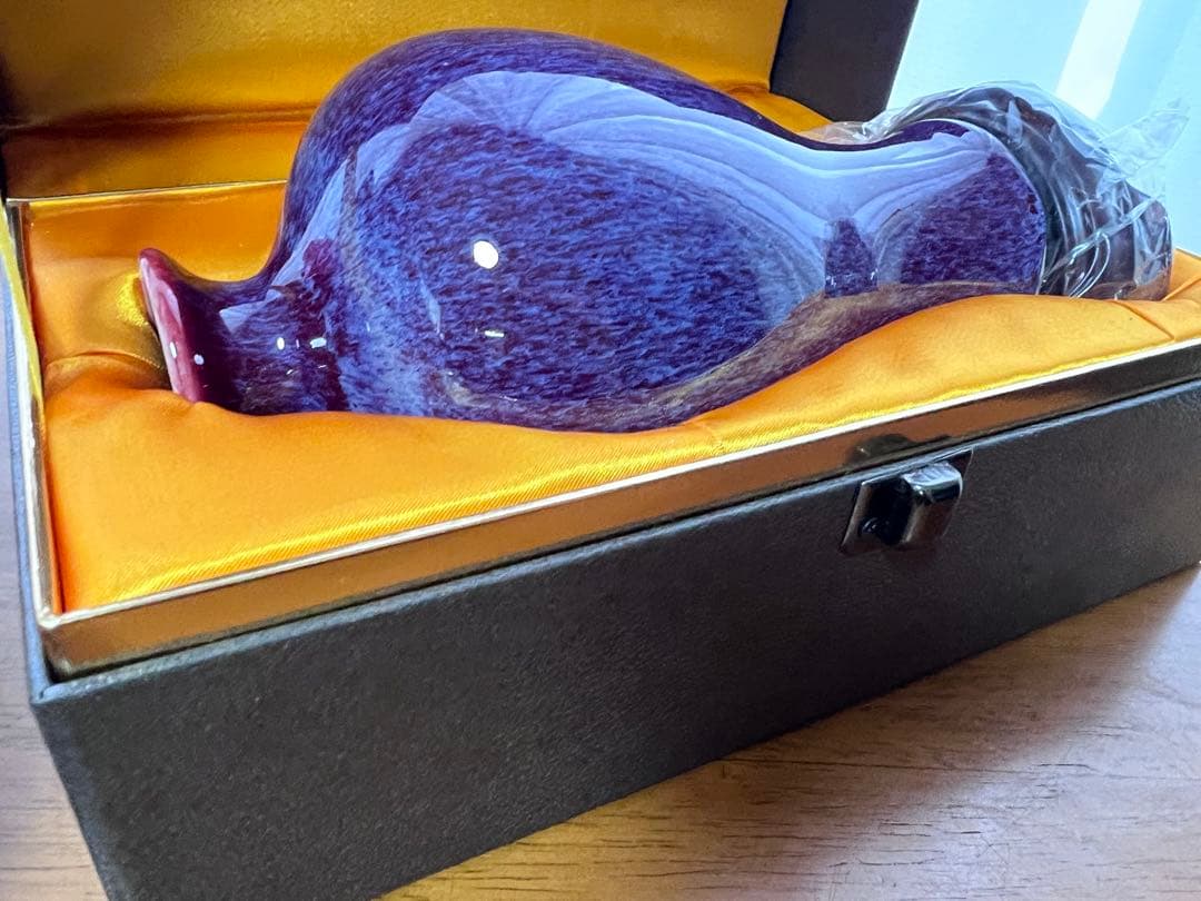 故宮博物院 鈞窯 茄形瓶 レプリカ 花瓶 陶器 インテリア 台湾 証明書付き