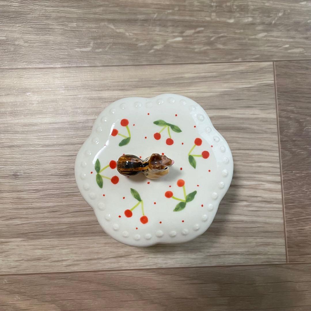 Sugar poppo 小物入れ リス さくらんぼ 陶器 セラミック