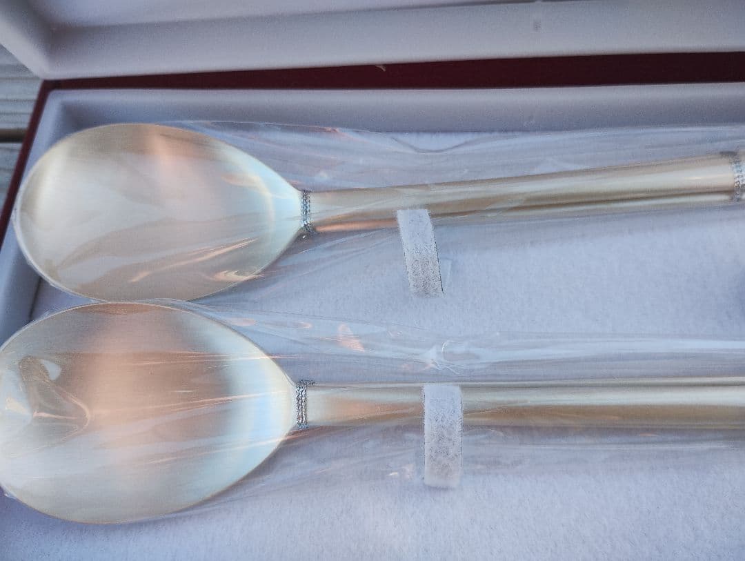 銀製スプーンと箸セット 2本