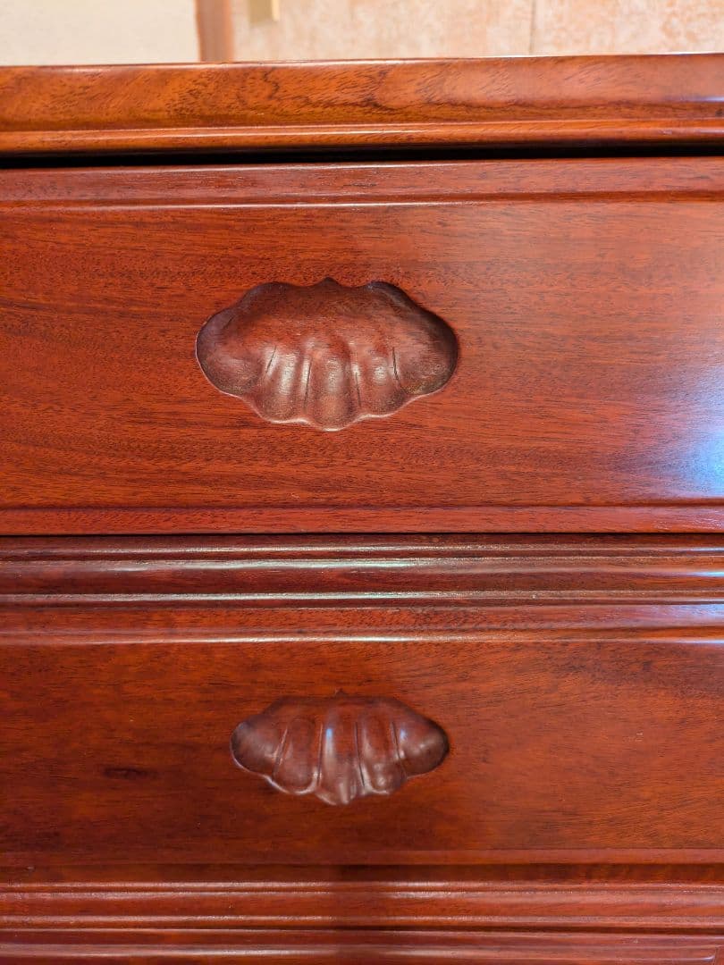 木製5段チェスト ダークブラウン