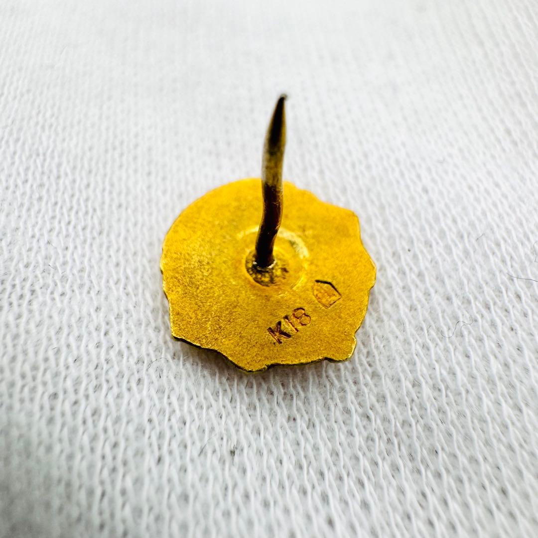 希少 K18 ライオンズクラブ ピンバッジ 襟章 18金 1.56g 金無垢