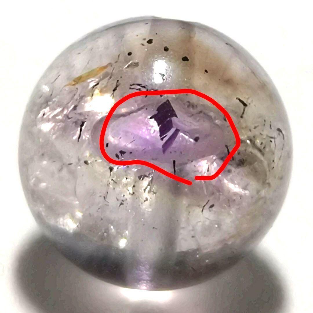 ★液体インクルージョンアメジストスーパーセブン 11ミリ珠ビーズB(SA)